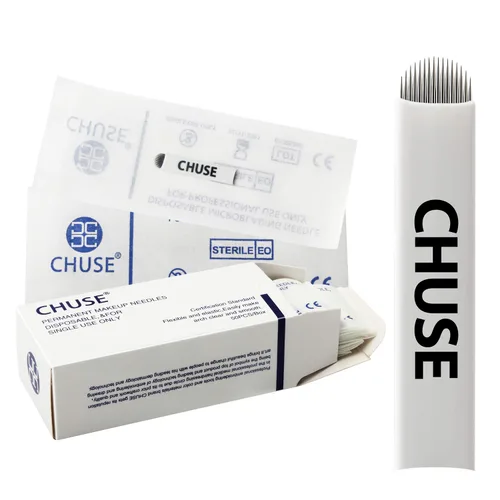 Vista 10 de CHUSE 14 Curvado 50pcs 0.007 in Nano Mircoblading Aguja Maquillaje Permanente Manual Ceja Tatuaje Aguja
