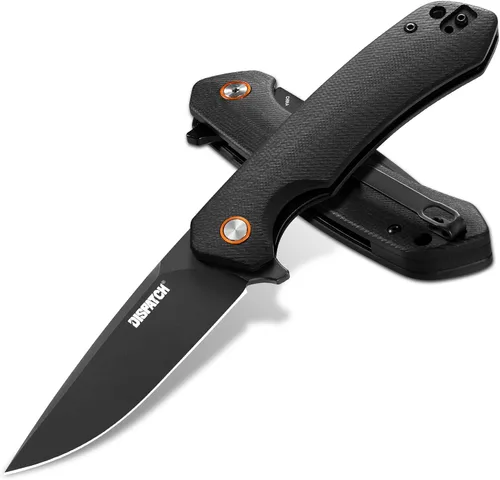 Vista 12 de Dispatch Axis Lock - Cuchillo de bolsillo plegable con clip, hoja de punta de gota de acero D2 de 3.46 pulgadas y mango G10, cuchillos de bloqueo