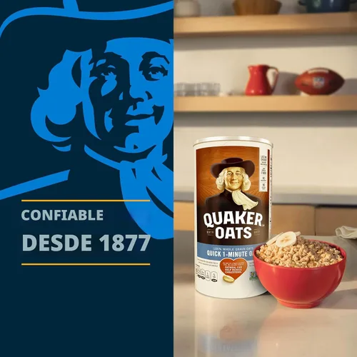 Vista 4 de Quaker Avena rápida de 1 minuto, proyecto verificado sin OMG, 2.5 libras (paquete de 2)