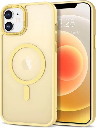 Vista 214 de Anuck - Funda magnética para iPhone 11 compatible con MagSafe, carcasa trasera mate translúcida dura, borde de TPU, delgada, resistente a impactos