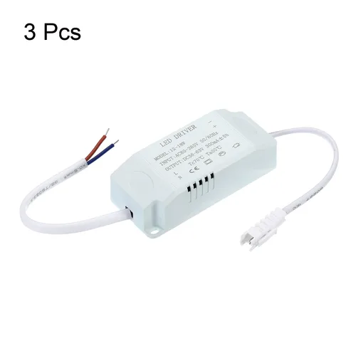 Vista 3 de PATIKIL Controlador LED de 12-18W 300mA, paquete de 3 salidas AC 85-265V 36-63V DC Conector macho Conector rectificador de corriente constante
