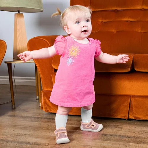 Vista 6 de Zapatos para bebés y niños pequeños, ligeros, transpirables, antideslizantes, para caminar al aire libre, 6, 9, 12, 18, 24 meses