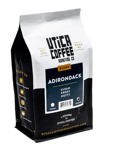 Vista 5 de Utica Coffee Roasting Co. Adirondack Specialty - Café molido tostado medio Bolsa resellable de 16 onzas