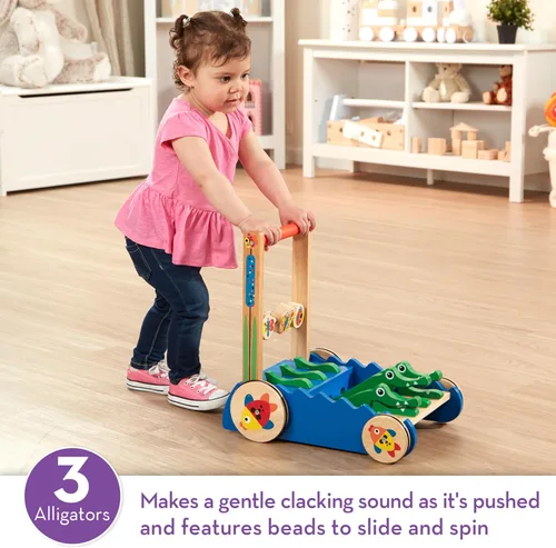 Vista 2 de Juguete para empujar de cocodrilo Melissa & Doug Deluxe Chomp and Clack, Estándar, talla única , Multicolor