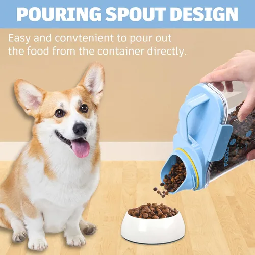 Vista 2 de Contenedor de almacenamiento de comida para perros de 3 a 5 libras, contenedor de comida para perros con boquilla hermética, contenedor