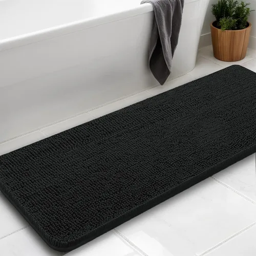 Vista 16 de Alfombras de baño en forma de U, alfombras de baño de felpilla súper absorbentes y respaldo antideslizante de PVC fuerte para inodoros, lavables a