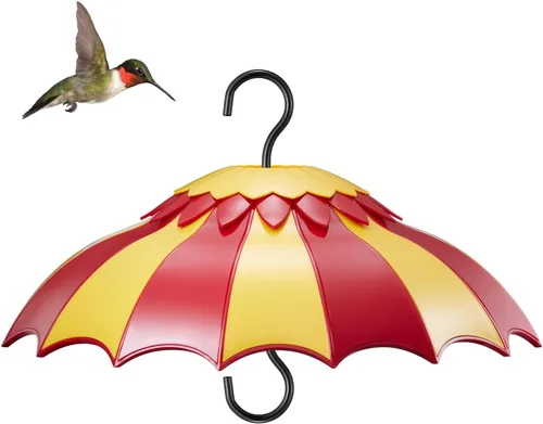 Vista 9 de Baffle para comedero de pájaros, cúpula de lluvia con 3 ganchos, adecuado para comederos de colibríes y comederos de aves silvestres, foso