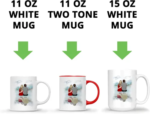Vista 6 de Gossby Taza para parejas, regalo personalizado para pareja, marido, esposa, novio, novia con diseño, nombre, San Valentín, boda, aniversario, regalo