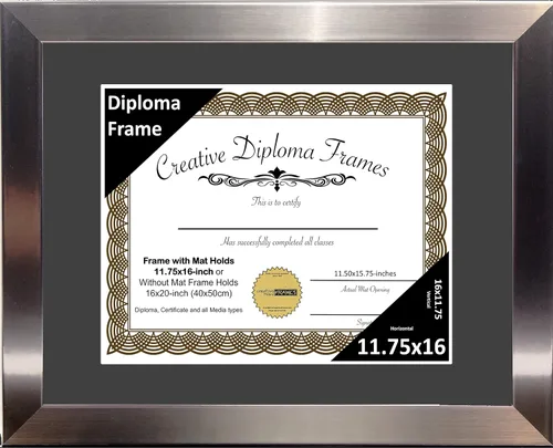 Vista 44 de Creative Picture Frames Carnegie - Marco de diploma de acero inoxidable con acabado de acero inoxidable de 6 x 8 pulgadas con caballete de vidrio