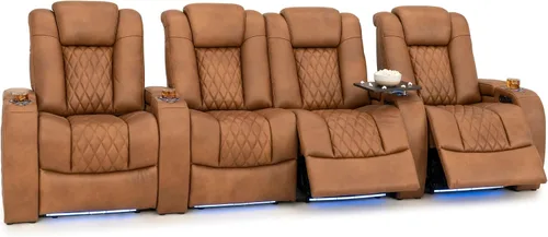 Vista 149 de Seatcraft Asiento de cine en casa Diamante Marrón Reclinable Individual
