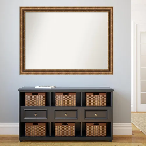 Vista 742 de Amanti Art Espejo de pared personalizado no biselado (25 x 25 pulgadas), marco de bronce acentuado, varios tamaños personalizados, espejo de baño