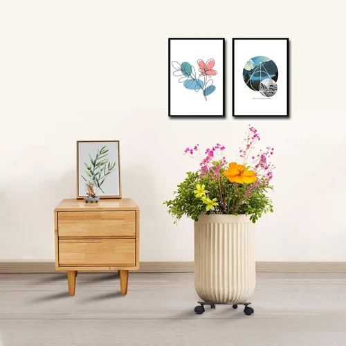 Vista 5 de Soporte de flores de hierro fundido de 11 pulgadas para plantas de hierro Marrón