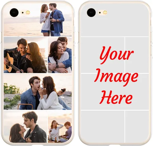 Vista 11 de Funda de teléfono con foto personalizada para iPhone 7 8 SE 2020 2022, imagen/texto personalizado, cubierta negra suave y delgada, regalo único