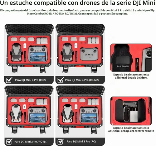 Vista 3 de STARTRC Mini 4 Pro Funda de Transporte Dura Impermeable para DJI Mini 3 Pro/3 Accesorios, Estuche de Viaje para Fly More Combo