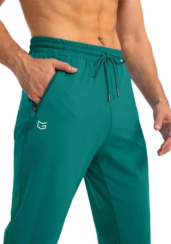 Vista 4 de G Gradual Pantalones deportivos para hombre con bolsillos con cremallera, pantalones deportivos cónicos para entrenamiento, correr, correr
