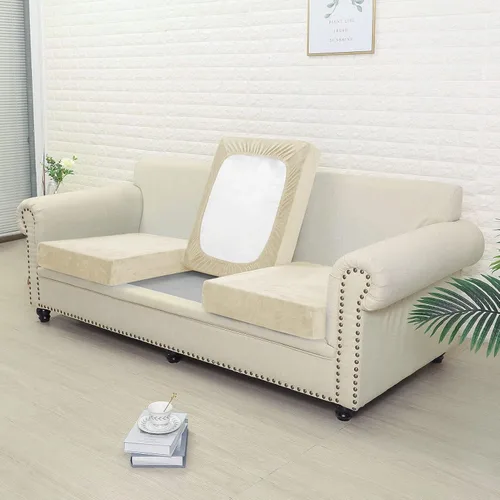 Vista 2 de Jonuiony Funda universal para sofá resistente al desgaste, fundas de terciopelo elástico para cojín separado para sofá, fundas de sofá en forma de L
