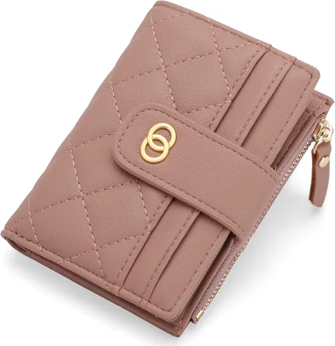 Vista 16 de GAEKEAO Billeteras pequeñas para mujer, con bloqueo RFID, de cuero, plegable, con cremallera, bolsillo para tarjetas de crédito, con ventana