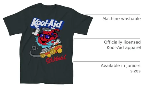 Vista 4 de Kool-Aid Ladies Oh Yeah Shirt Drink Mix Man Graphic Tie Dye T-Shirt Vintage Black