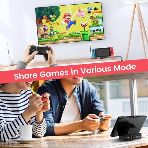 Vista 4 de Switch Dock para Nintendo SwitchSwitch OLED (estación de acoplamiento de interruptor Nintendo para TV y base de carga) Soporte adaptador de TV