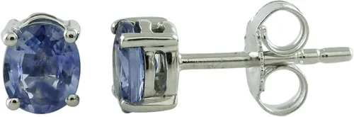 Vista 2 de Carillon Tanzanite - Pendientes de tuerca ovalados de plata de ley 925
