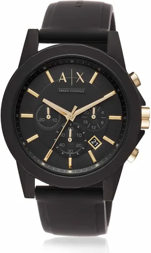 Vista 2 de Armani Exchange - Reloj de vestir con cronógrafo para hombre, con correa de cuero, acero o silicona
