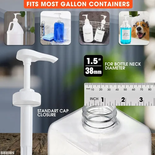 Vista 2 de Dispensador de bomba de galón, dispensador de lavandería de 1 galón para detergente líquido, botella de 1 pulgada, dispensador de desinfectante