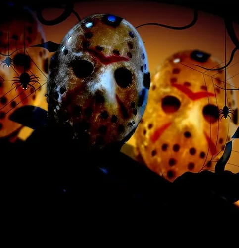 Vista 4 de Máscara de hockey de terror para Halloween, cosplay, mascarada, máscara de disfraz de Navidad con correas ajustables