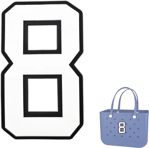 Vista 22 de Dijes para Bolsa Bogg, Accesorios Decorativos para Bolsa Bog, Inserto de Dije con Número para Bolsa de Playa de Goma Bog Original
