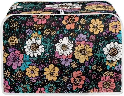 Vista 10 de Funda para tostadora Baxinh con estampado de mariposas y girasoles, 2 rebanadas, bandera americana, cubierta pequeña para electrodomésticos