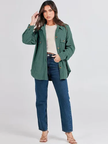 Vista 6 de ANRABESS Chaqueta de pana para mujer, de gran tamaño, manga larga, con botones, para otoño 2023