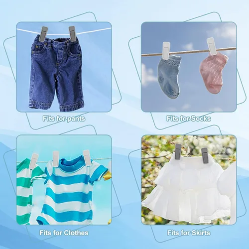 Vista 5 de Blcculi Clips para colgar perchas, 50 clips para colgar bebés, clips de plástico para dedos, clips para colgar pantalones, clips de agarre fuerte