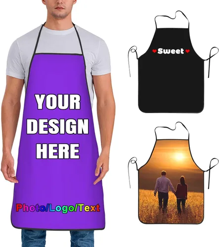Vista 32 de Delantal de chef personalizado para hombres y mujeres, para cocinar, con nombre, logotipo, foto, regalos de cocina para familiares y amigos
