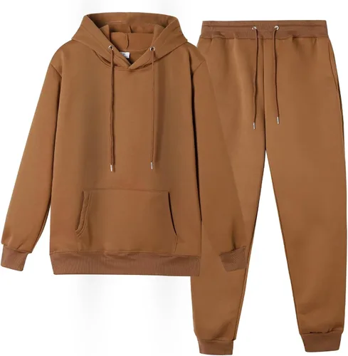 Vista 20 de CHAIRAY Conjunto deportivo unisex de 2 piezas con capucha para mujer 01Albaricoque