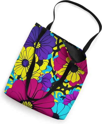 Vista 2 de Retro Flower Hippie Daisy 60s 70s Aesthetic Flowery Tote Bag