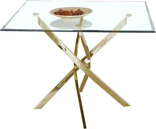 Vista 9 de SSLine Mesa de comedor redonda para 2-4, mesa de comedor de cristal transparente de lujo con base de pedestal plateada de 36 pulgadas, mesa