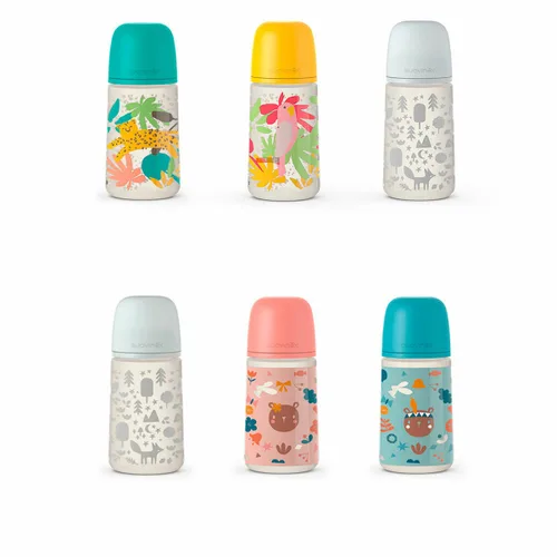 Vista 2 de Biberón Suavinex Prints M 270 ml