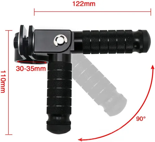 Vista 5 de FSFY - Reposapiés plegables para motocicleta, pedal izquierdo y derecho universal para motocicleta con núcleo de tubo de 1.181 in-1.260 in, azul