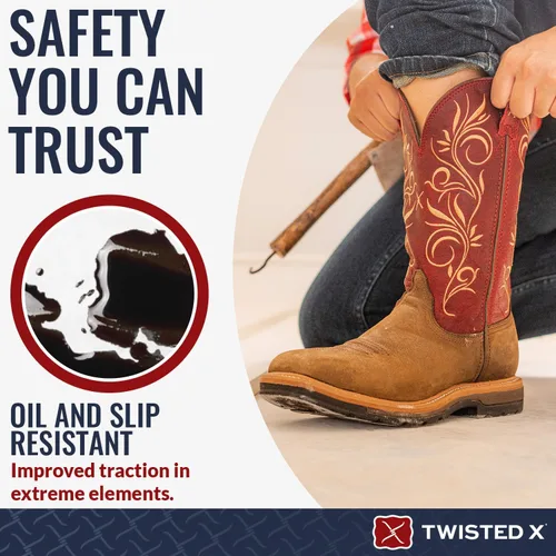 Vista 4 de Steel Toe Lite Western - Botas de trabajo para mujer, Marrón