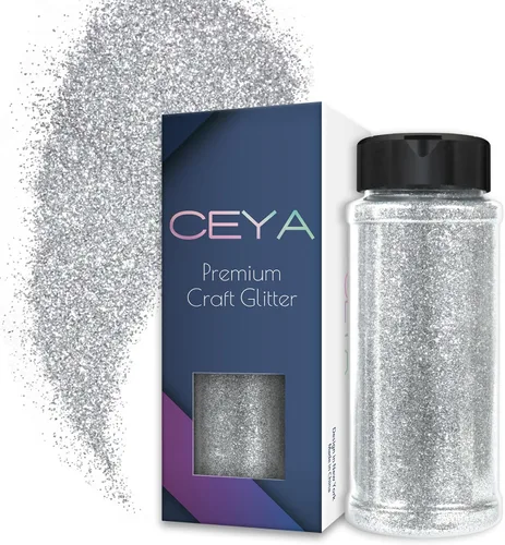 Vista 38 de Ceya Polvo de purpurina ultra fina de 3.8 onzas/110g, Admiral Blue Crafts Glitter de 1/128 pulgadas, 0.008 pulgadas, 0.2mm para slime, resina epoxi