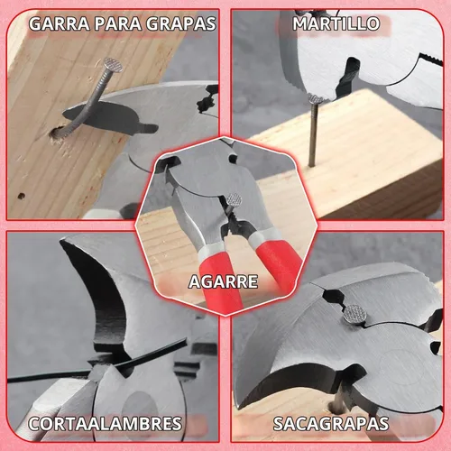 Vista 2 de SPEEDWOX Herramienta multi 9.5 pulgadas Alicates de esgrima con cortador de valla de martillo extractor de clavos Alicates de cabeza de martillo