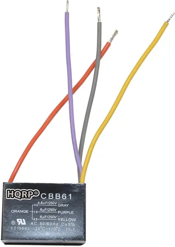 Vista 9 de HQRP Condensador de ventilador de techo CBB61 1uf+2uf de 3 cables listado UL