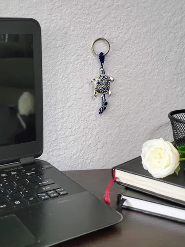 Vista 5 de LUCKBOOSTIUM Evil Eye Animal Keychain & Protection, Evil Eye Car Hanging Ornament, Rear View Mirror Accessories, Home Decor