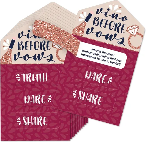 Vista 14 de Big Dot of Happiness On Cloud 9 - Juego de 12 tarjetas de encurtidos para despedida de soltera o despedida de soltera – Truth, Dare, Share Pull Tabs
