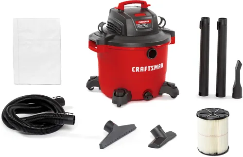 Vista 19 de CRAFTSMAN CMXEVBE18595 - Aspiradora húmeda y seca de 16 galones, 6.5 HP de potencia máxima, aspiradora de taller resistente húmeda y seca