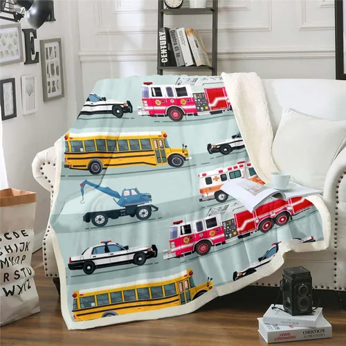 Vista 20 de Erosebridal Manta de forro polar con diseño de camiones y excavadoras, de 40 x 50 pulgadas, color amarillo, para niños, niños, adolescentes