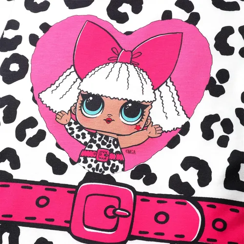 Vista 5 de L.O.L. Surprise! Vestido de manga corta con estampado de dibujos animados para niños y niñas, vestido casual de verano