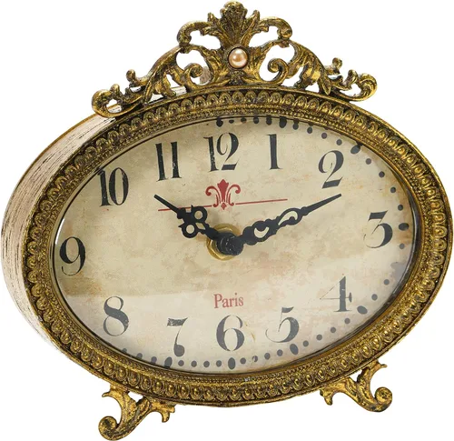 Vista 14 de Creative Co-Op Reloj de repisa de peltre envejecido verde