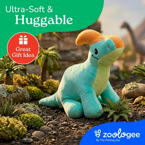 Vista 9 de The Petting Zoo Parasaurolophus - Peluche de dinosaurio de peluche, dinosaurio bebé, 12 pulgadas