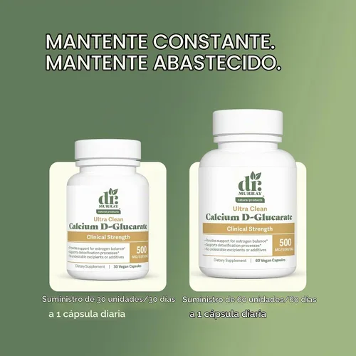 Vista 6 de Dr. Murray's Calcio D-Glucarato 500 mg Cápsulas Veganas, Ayuda de Estrógeno