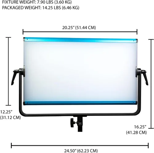Vista 3 de Dracast Panel de luz de video LED de luz diurna de la serie X LED2000 con placa de batería V-Mount